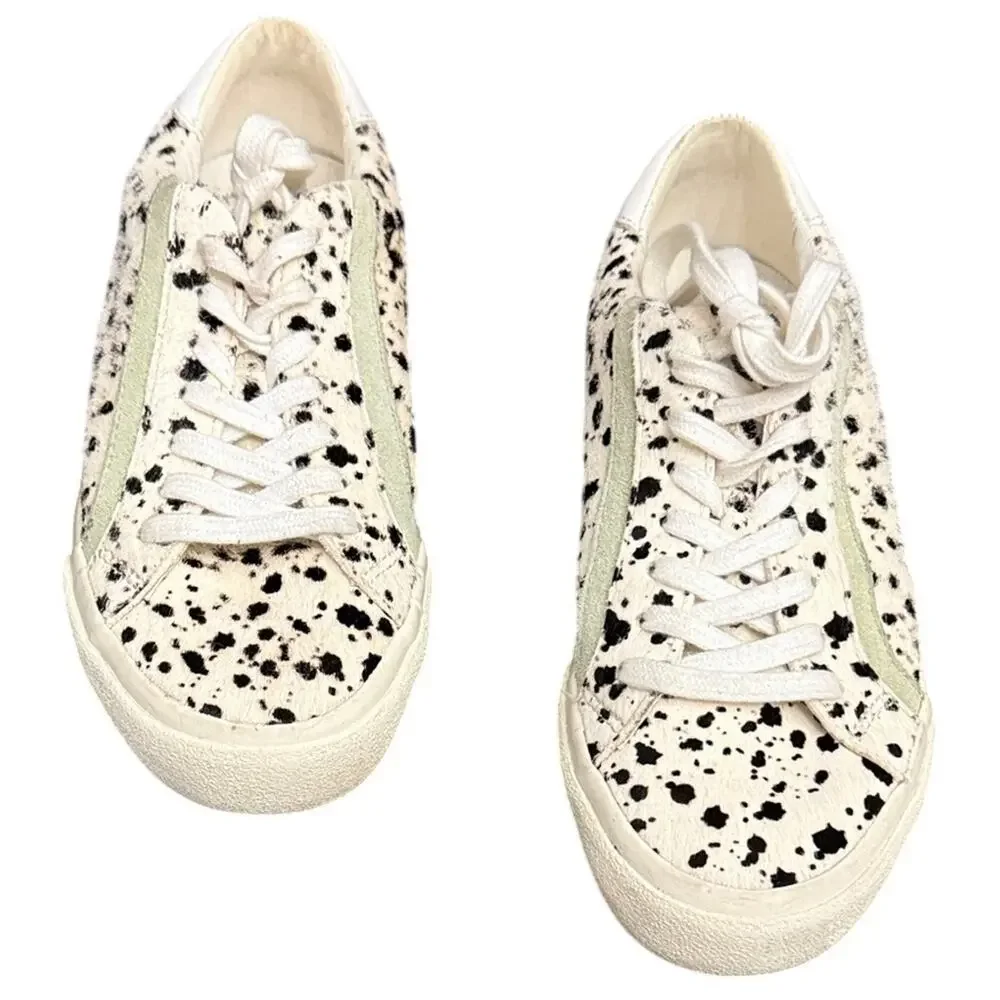 Madewell Sidewalk Calf Hair Cow Print Sneakers Low Top Lace Up Size 7.5